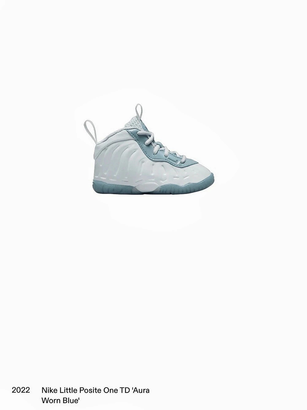 Nike Little Posite One (TD) Kids Sneakers Blue & White US 5C Like New